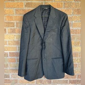 Banana Republic Men’s Pinstripe 100% Wool Blazer Jacket Navy Sz 42R Vintage